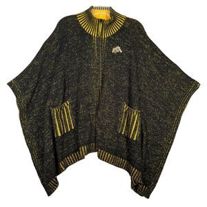 Emerson Street Poncho Womens Small Medium Peruvian Collection Cape Sweater Tiger